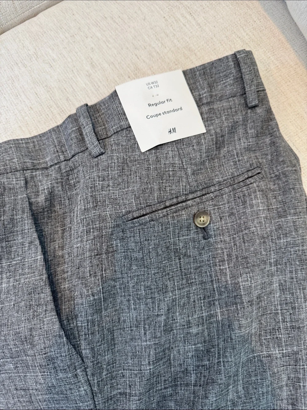 H&M Heather Gray Textured Dress Pants